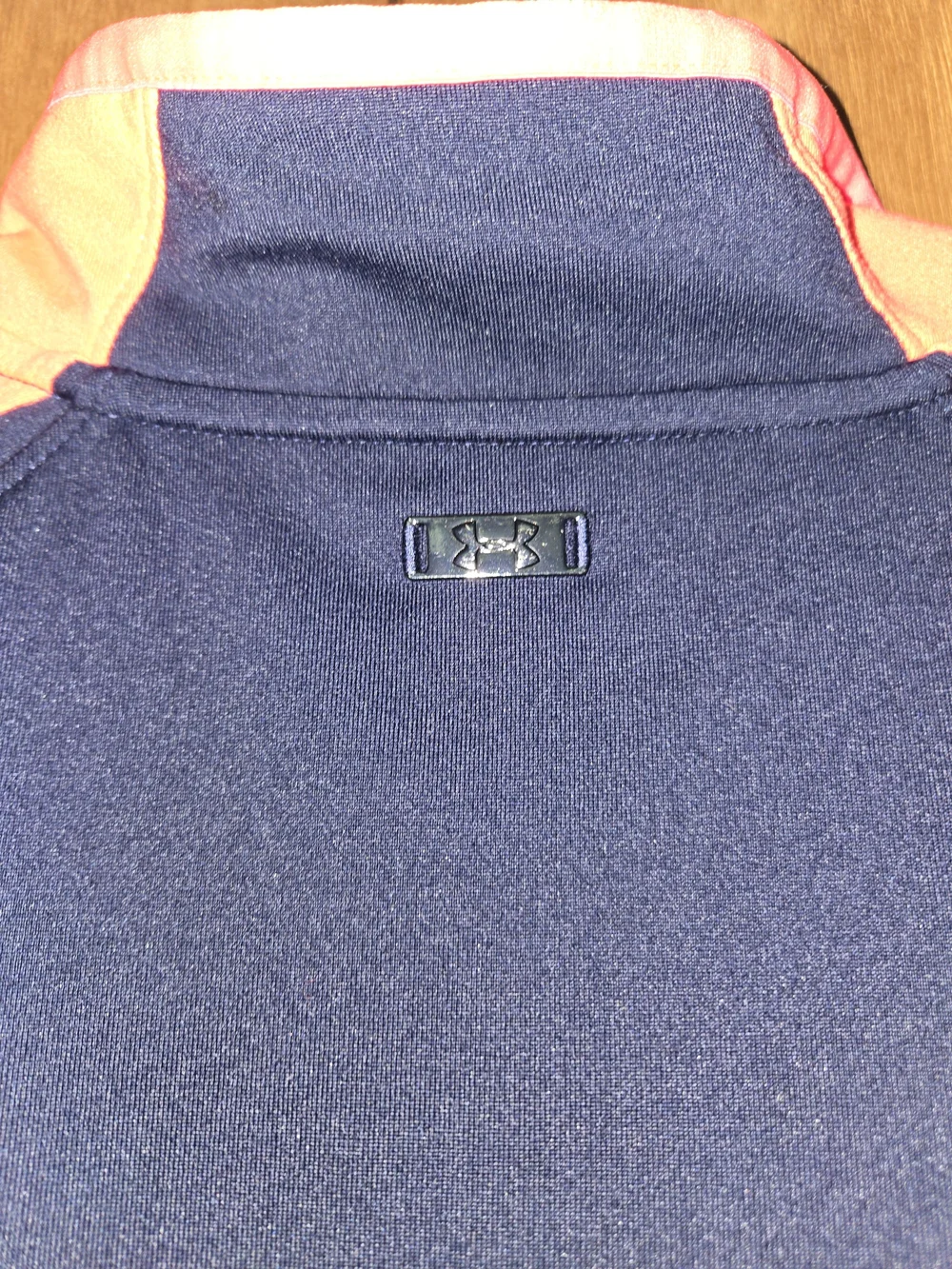 Women's L Under Armour Navy Hoodie with Coral Pink Accents
